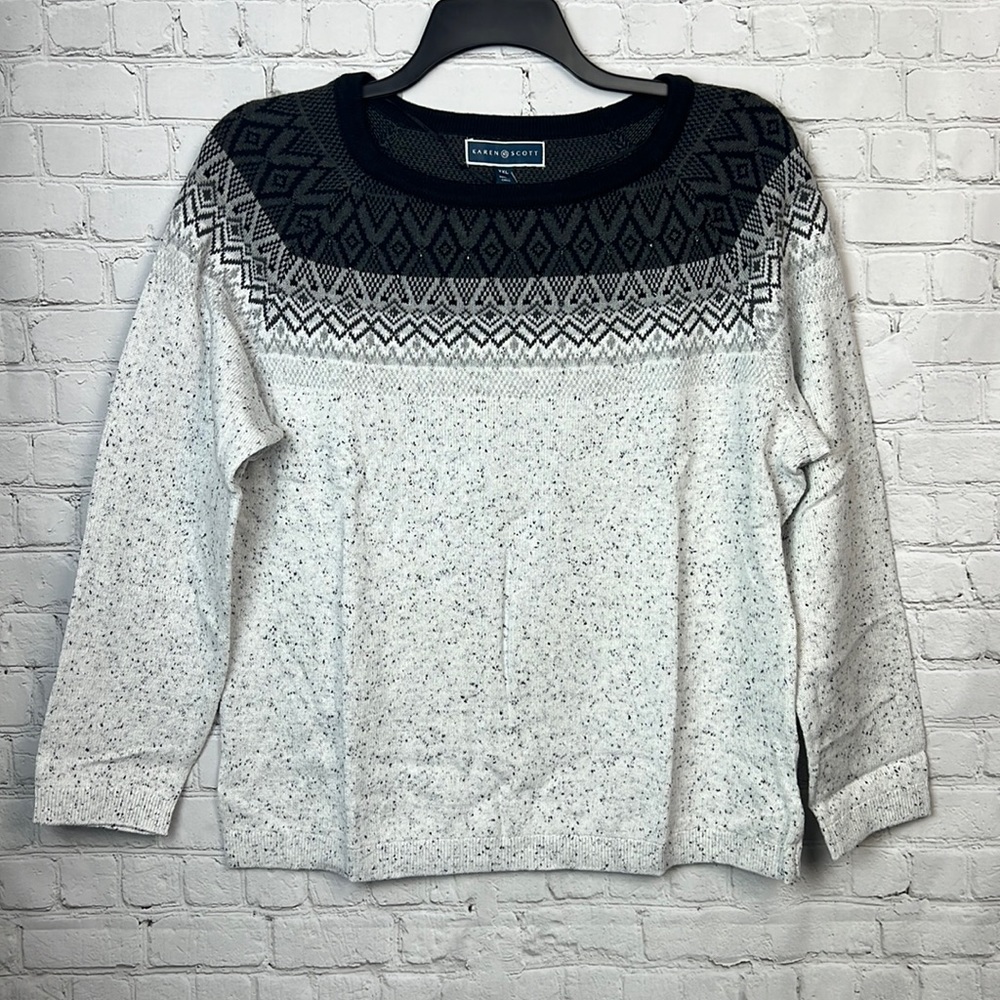 Black and Gray Winter Sweater Plus Size XXL - Picture 2 of 5